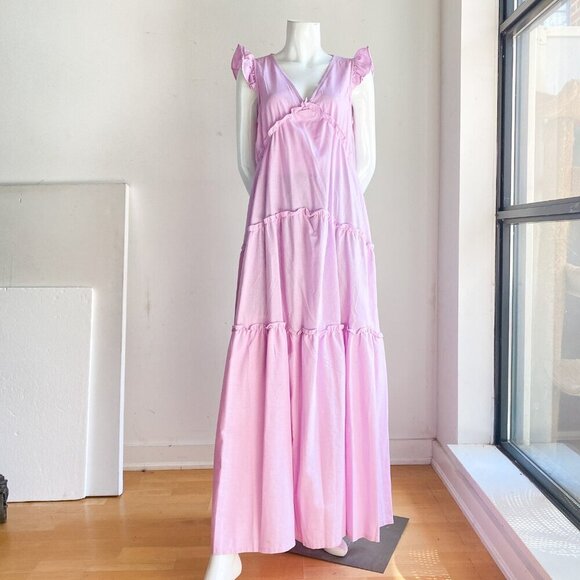 NWT Kendall And Kylie Lavender Tiered Sleveless Boho Maxi Dress 8/10 - Picture 4 of 7